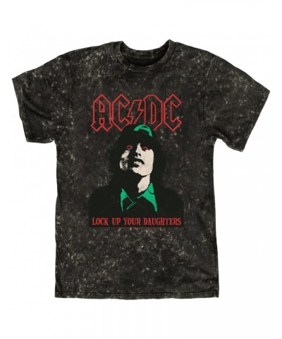 AC/DC T-shirt | Lock Up Your Daughters Seeing Red Distressed Mineral Wash Shirt $9.28 Shirts