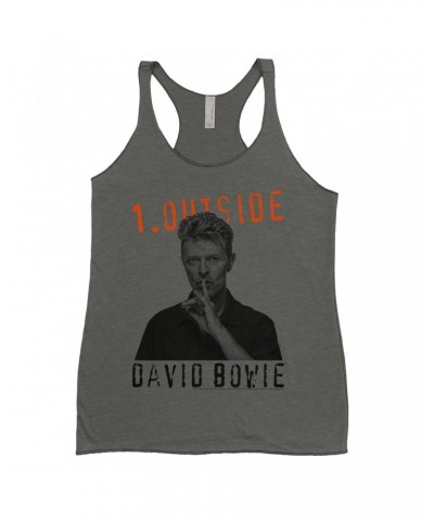 David Bowie Ladies' Tank Top | Bowie Black And White Photo With Stars Shirt $14.19 Shirts