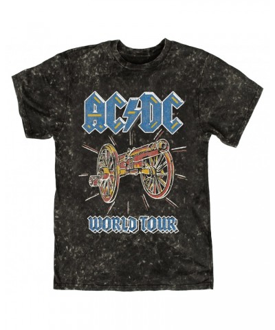 AC/DC T-shirt | World Tour For Those About To Rock Cannon Image Mineral Wash Shirt $12.28 Shirts