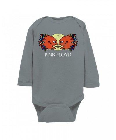 Pink Floyd Long Sleeve Bodysuit | Airship Blimp 1994 Division Bell Tour Distressed Bodysuit $9.86 Shirts