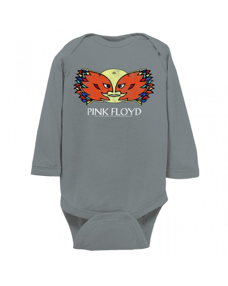 Pink Floyd Long Sleeve Bodysuit | Airship Blimp 1994 Division Bell Tour Distressed Bodysuit $9.86 Shirts