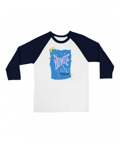 David Bowie 3/4 Sleeve Baseball Tee | Serious Moonlight 1983 Tour Shirt $10.78 Shirts