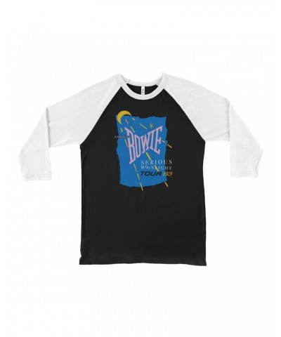 David Bowie 3/4 Sleeve Baseball Tee | Serious Moonlight 1983 Tour Shirt $10.78 Shirts