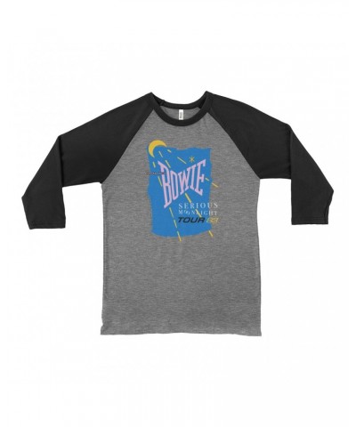 David Bowie 3/4 Sleeve Baseball Tee | Serious Moonlight 1983 Tour Shirt $10.78 Shirts