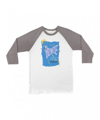 David Bowie 3/4 Sleeve Baseball Tee | Serious Moonlight 1983 Tour Shirt $10.78 Shirts