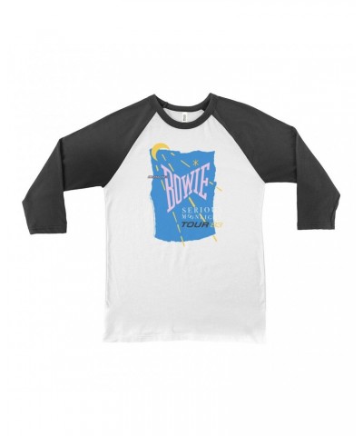 David Bowie 3/4 Sleeve Baseball Tee | Serious Moonlight 1983 Tour Shirt $10.78 Shirts