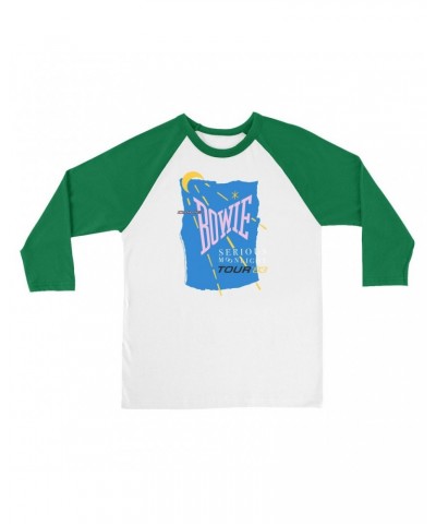 David Bowie 3/4 Sleeve Baseball Tee | Serious Moonlight 1983 Tour Shirt $10.78 Shirts