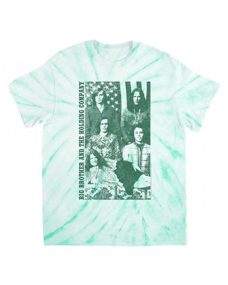 T-Shirt | Featuring Janis Joplin Group Flag Photo Big Brother and The Holding Co. Tie Dye Shirt $11.86 Shirts