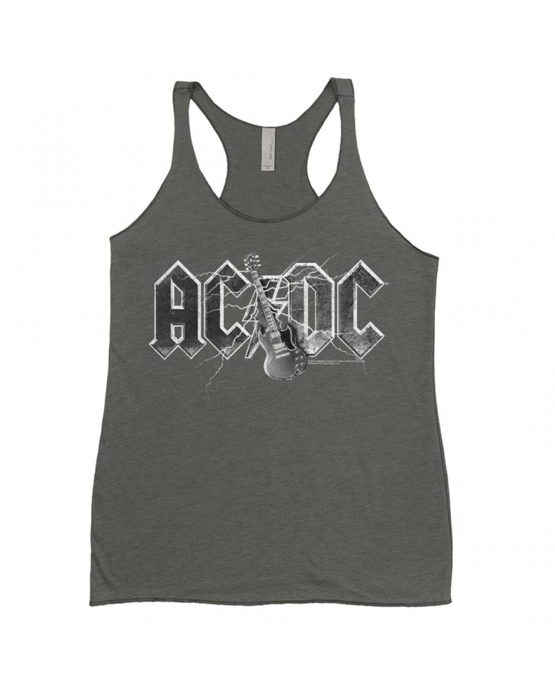 AC/DC Ladies' Tank Top | Guitar Lightning Logo Shirt $10.13 Shirts