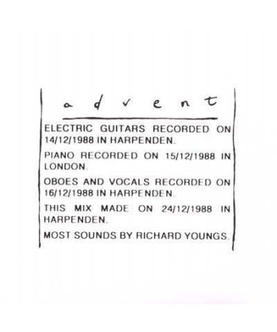 Richard Youngs ADVENT CD $3.90 CD