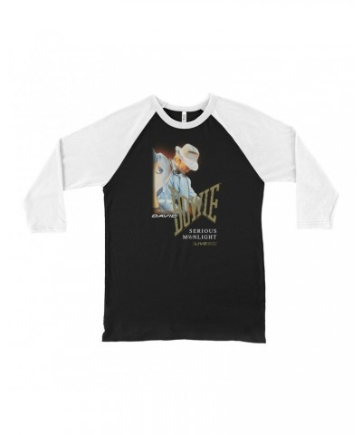 David Bowie 3/4 Sleeve Baseball Tee | 1983 Serious Moonlight Tour Image Design Shirt $8.99 Shirts