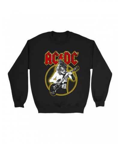 AC/DC Sweatshirt | Angus Red Yellow Design Sweatshirt $12.93 Sweatshirts