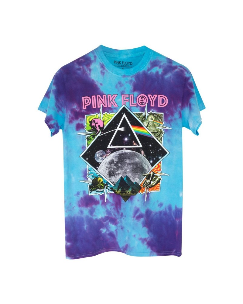 Pink Floyd The Dark Side of the Moon Blue Tie Dye T-Shirt $7.75 Shirts