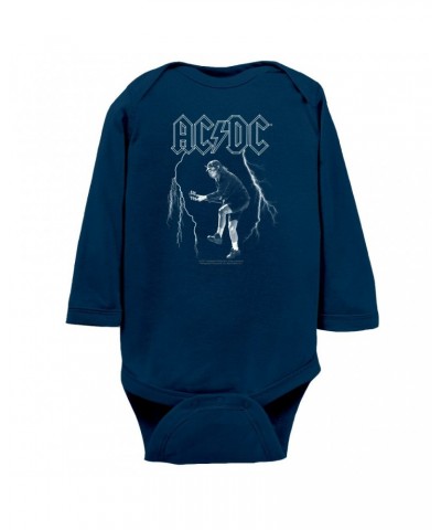 AC/DC Long Sleeve Bodysuit | Angus Young Lighting On Stage Design Bodysuit $12.46 Shirts