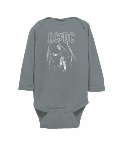 AC/DC Long Sleeve Bodysuit | Angus Young Lighting On Stage Design Bodysuit $12.46 Shirts