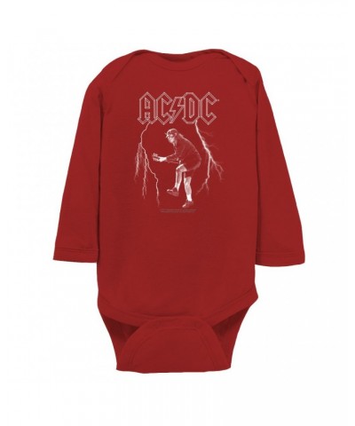 AC/DC Long Sleeve Bodysuit | Angus Young Lighting On Stage Design Bodysuit $12.46 Shirts