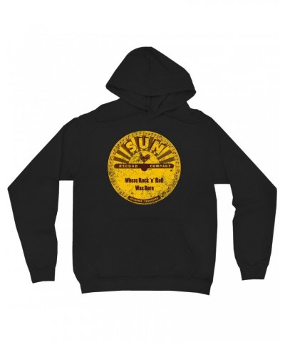 Sun Records Hoodie | Where Rock N' Roll Was Born Label Distressed Hoodie $18.38 Sweatshirts