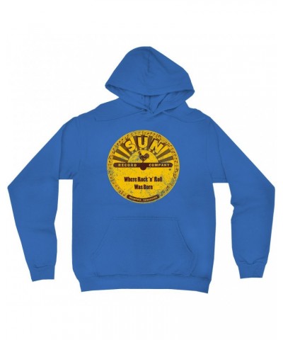 Sun Records Hoodie | Where Rock N' Roll Was Born Label Distressed Hoodie $18.38 Sweatshirts