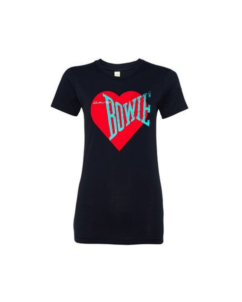 David Bowie Women's Love Bowie Red Heart T-shirt $11.10 Shirts