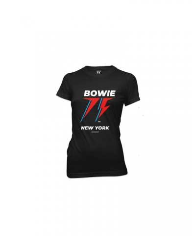 David Bowie Bowie 75 New York Women's Black T-shirt $8.09 Shirts