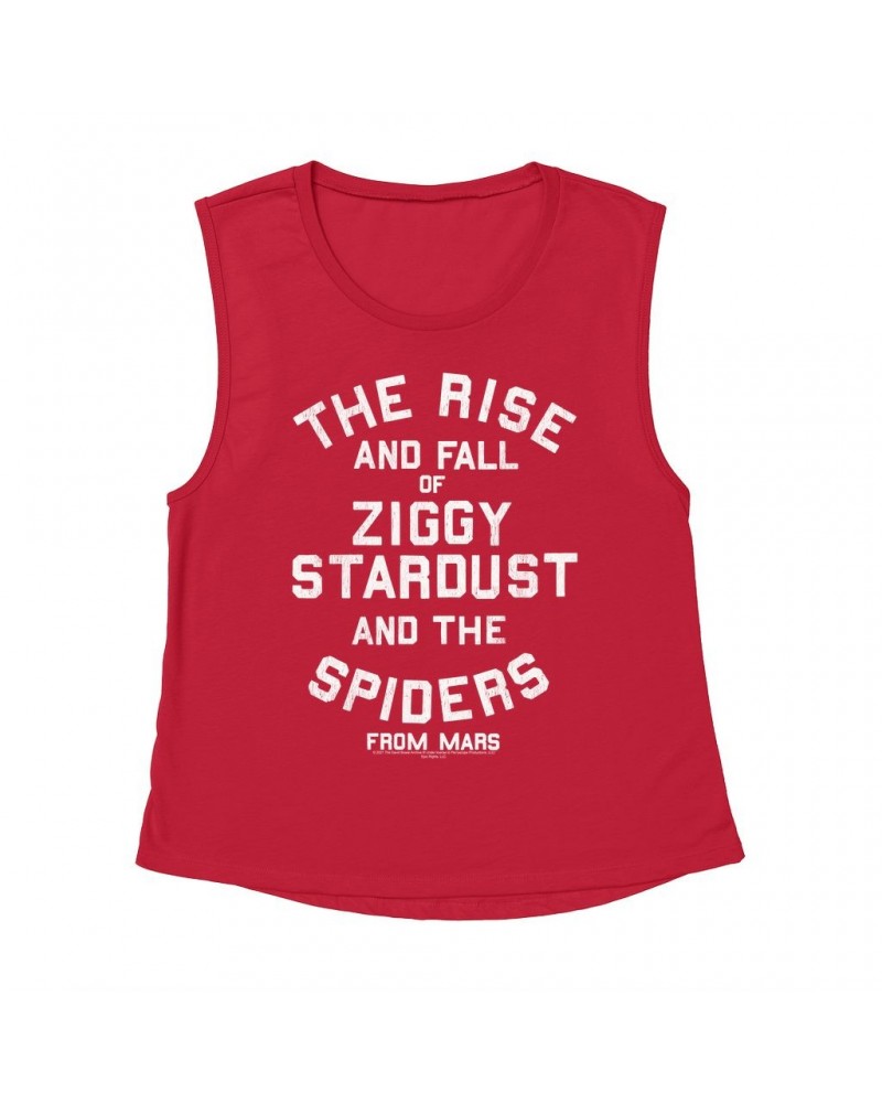 David Bowie Ladies' Muscle Tank Top | The Rise And Fall Of Ziggy Stardust Shirt $9.89 Shirts