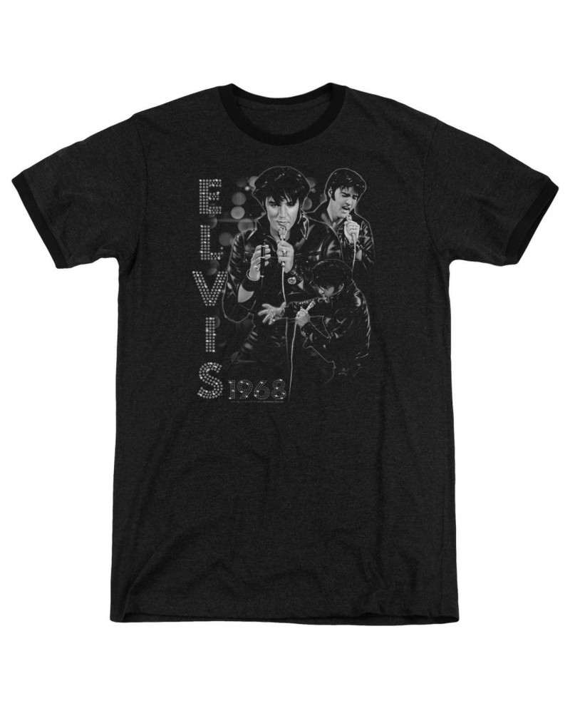 Elvis Presley Shirt | LEATHERED Premium Ringer Tee $9.24 Shirts