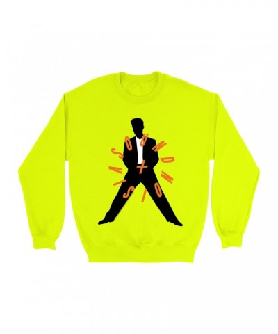 David Bowie Bright Colored Sweatshirt | Orange Sound Vision Image Sweatshirt $15.03 Sweatshirts