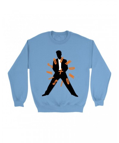 David Bowie Bright Colored Sweatshirt | Orange Sound Vision Image Sweatshirt $15.03 Sweatshirts