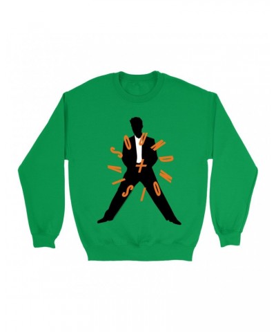 David Bowie Bright Colored Sweatshirt | Orange Sound Vision Image Sweatshirt $15.03 Sweatshirts