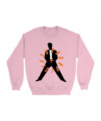 David Bowie Bright Colored Sweatshirt | Orange Sound Vision Image Sweatshirt $15.03 Sweatshirts