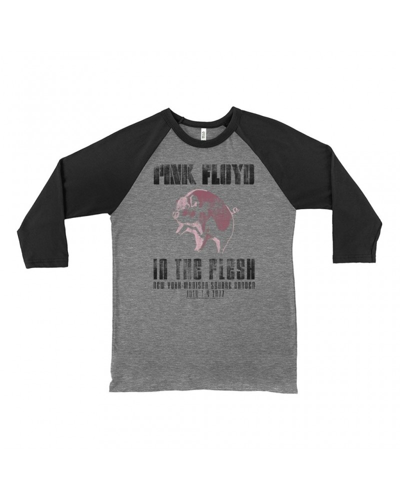 Pink Floyd 3/4 Sleeve Baseball Tee | In The Flesh 1977 NYC Madison Square Garden Concert Shirt $11.08 Shirts