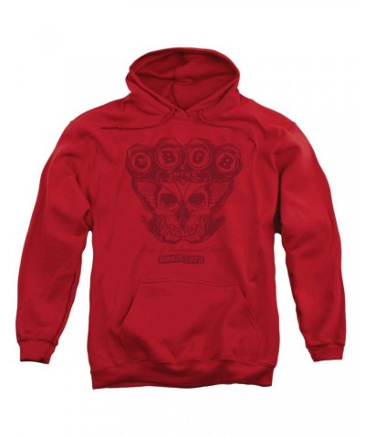 Cbgb Hoodie | MOTH SKULL Pull-Over Sweatshirt $13.65 Sweatshirts